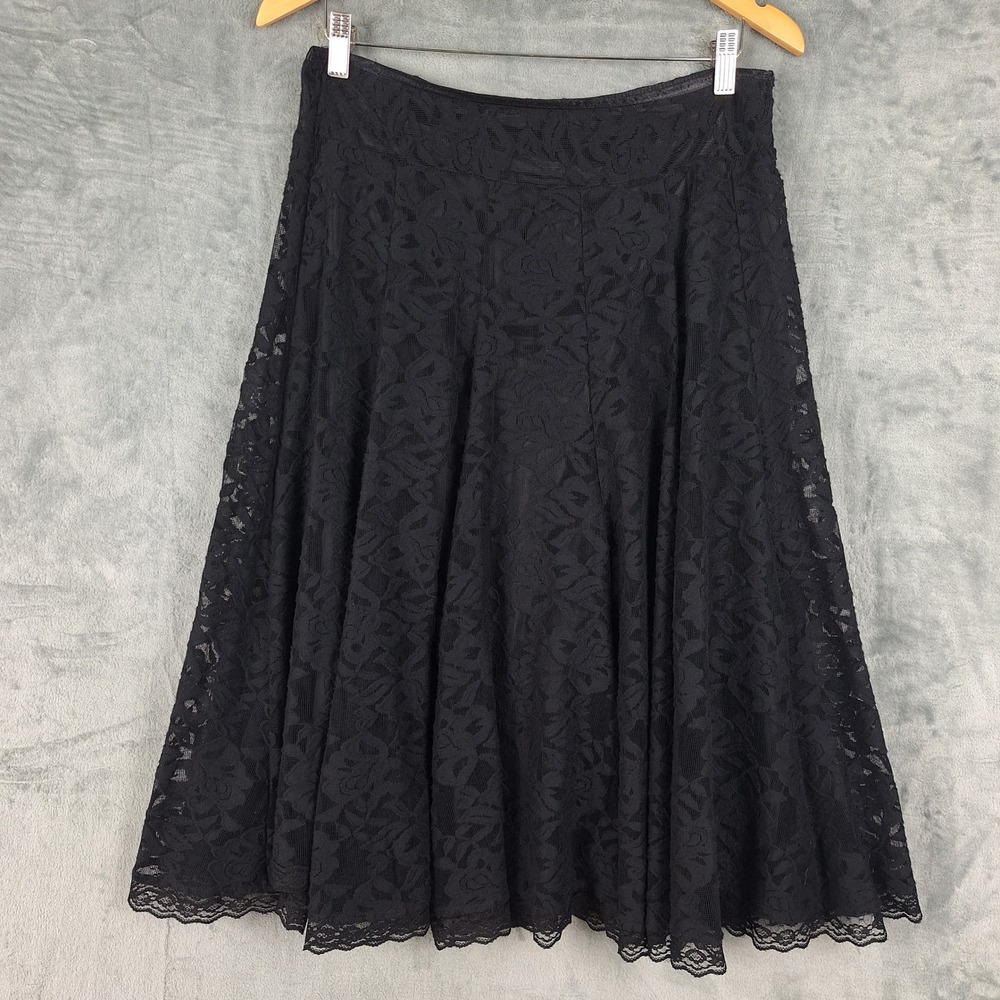 Womens Skirt Medium Whimsigoth Fairy Grunge Floral Lace Witch Dark Romantic Goth